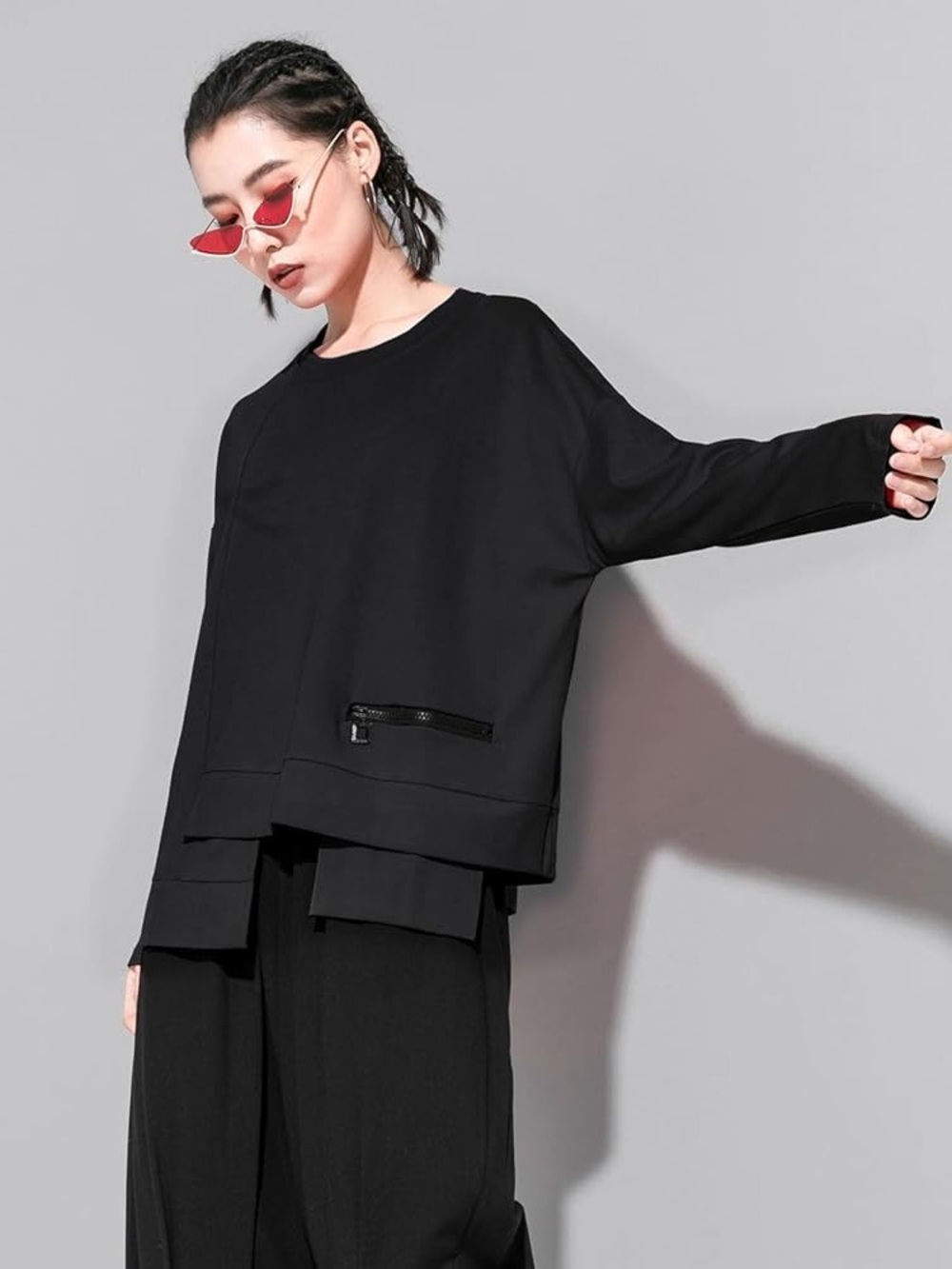 Black oversized t shirt women’s long sleeve